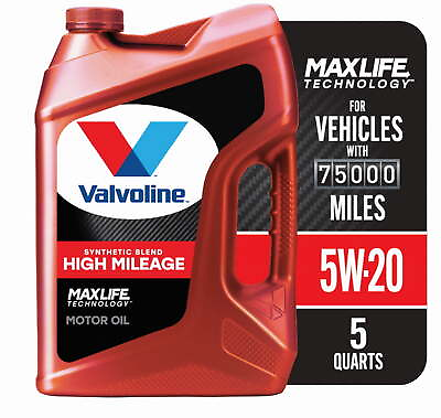 #ad Valvoline High Mileage MaxLife 5W 20 Synthetic Blend Motor Oil 5 QT Motor Oil