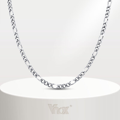 #ad Vnox Figaro Chain Necklaces for MenStainless Steel Italian Link Collar Jewelry