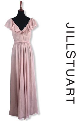 #ad Jill Stuart Ruffle Chiffon Gown MSRP $398 Size 10 NEW $115.00