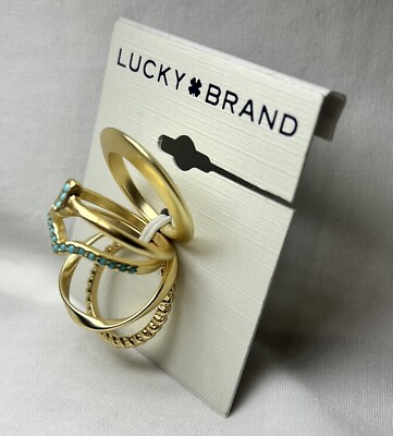 #ad Women#x27;s Lucky Brand Turquoise Ring Stack Size Multi