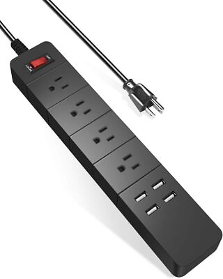 #ad Multi Outlet Wall Mountable USB Surge Protector Power Strip with USB Ports Plugs
