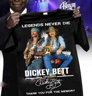 #ad Legends Never Die Dickey Betts T Shirt 1943 2024 Signature Thank You For The Mem