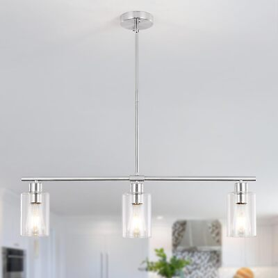 #ad Modern Glass Chandelier Kitchen Island Lighting Fixture Pendant Ceiling Light US