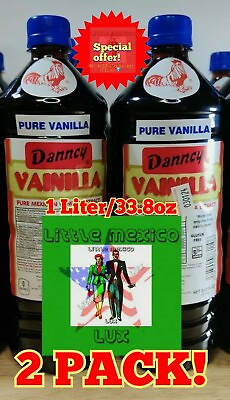 #ad 2 Dark Pure Mexican Vanilla Extract 33oz 1L ea Plastic Bottles Danncy Vainilla