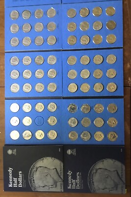 #ad KENNEDY HALF DOLLAR 2 BOOK SET 1964 2003 Pamp;D 71 Coins Total