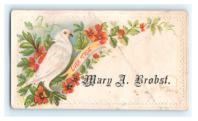 #ad Ever True Dove Mary Brobst Calling Card Embossed Damaged