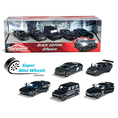 #ad Majorette 1:64 5 Car Set Gift Pack Black Edition 2023