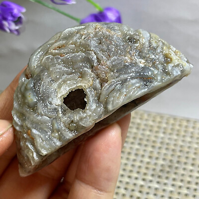 #ad Natural Bonsai Suiseki Natural Gobi Agate Eyes Stone Stunning Viewing 40g F16