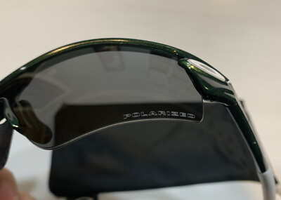 #ad Metallic Green White Black Polarized Path Oakley Radar Sunglasses Straight Stem