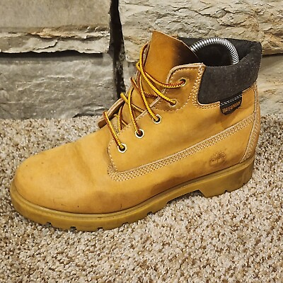 #ad Timberland Junior’s 6quot; Premium Waterproof Boots Wheat Nubuck Size 5.5 M