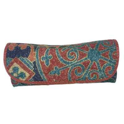 #ad Eyeglass Case For Women Hard Case Sunglasses Fabric Covered Paisley Multicolored