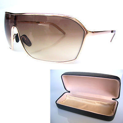 #ad Sunglasses Shield Lens Full FrameClothCase GD NEW