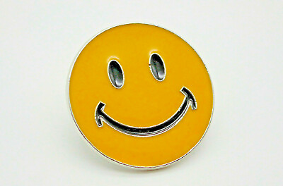 #ad Smiley Face Happy Smile Have A Nice Day Retro Yellow Vintage Enamel Lapel Pin