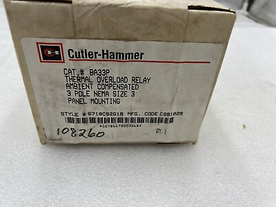 #ad New Cutler Hammer Thermal Overload Relay BA33P #K 1967 $540.00