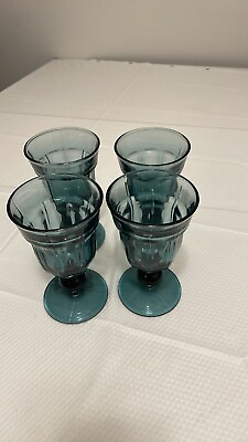 #ad Set Of Four 4 Libbey DURATUFF Gibraltar Olive Green 7quot; Iced Tea Glasses USA