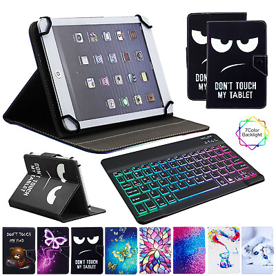 #ad For Amazon Fire HD 10 9th 7th 5th Gen Keyboard Pattern Leather Case Cover