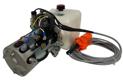 #ad Hydraulic Pump for Dump Trailer 12 Volt DC Power Unit Double Acting 4 Qt tank