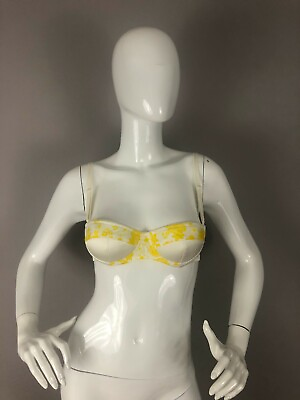 #ad NEW DOLCE amp; GABBANA White And Yellow Bra Size 38 US 34A $34.99