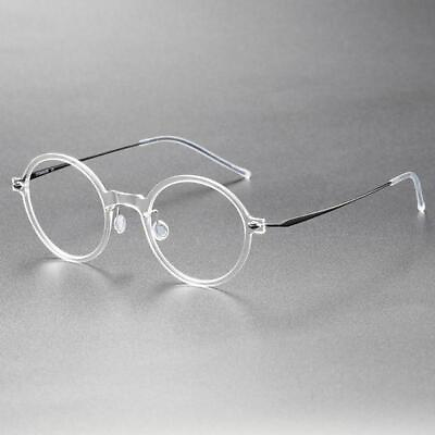 #ad Womens Men Oval Titanium Nylon Eyeglass Frames Ultralight Retro Glasses Frames k