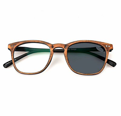 #ad Wood Frame Transition Photochromic Reading Sun Glasses 0.25 6.00 $19.99
