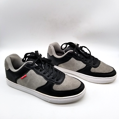 #ad Levis Mens 51026007A1 Gray Black Comfort Lace Up Low Top Sneaker Shoes Size 8