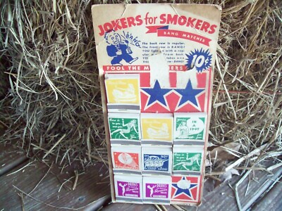 #ad EARLY VINTAGE JOKERS for SMOKERS Risque Bang Matches Novelty Store Display