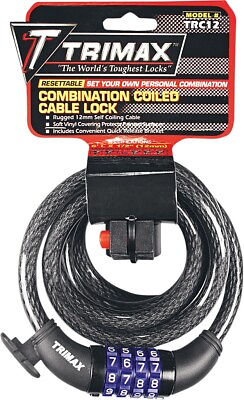 #ad Trimax Trimaflex Coiled Lock 72in. Cable with Combination Lock TNRC126