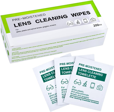 #ad 200 Count Lens Wipes for Eyeglasses Pre Moistened Lens Cleaning Wipes Individua