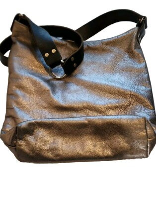#ad Midi Queen RARE Metallic Silver Leather Crossbody Bag. Beautiful Preowned Cond.
