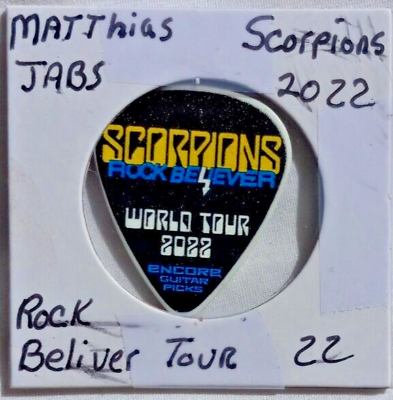 #ad Matthias Jabs Scorpions 2022 Tour Issued Guitar Pick Rock Believer Tour 2022