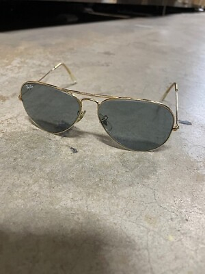 #ad Vintage Bamp;L Ray Ban Bausch amp; Lomb Blue Gray Changeables Gold Aviator 58mm L1744