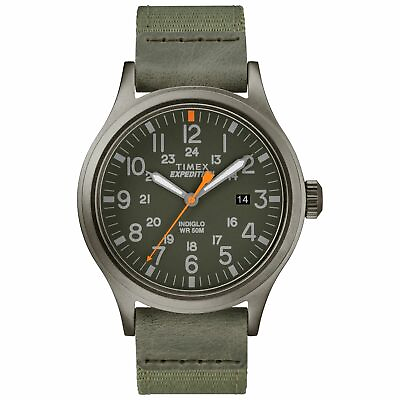 #ad Timex TW4B14000 Men#x27;s Expedition Scout Green Fabric Watch Date Indiglo NEW
