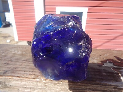 #ad Glass Rock Slag Pretty Clear Cobalt Blue 3.10 lbs Z73 Rocks Landscaping Aquariu
