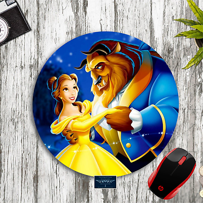 #ad BEAUTY amp; THE BEAST DISNEY INSPIRED 8quot; ROUND PC DESK MAT MOUSE PAD SCHOOL OFFICE $12.95