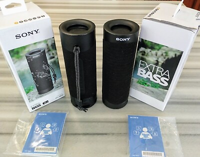#ad Two Sony XB23 Portable Bluetooth Speakers Black Open Box LDAC Bluetooth