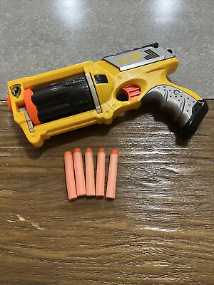 #ad Nerf N Strike Toy Gun Maverick REV 6 Revolver with 5 Darts Tested and Works