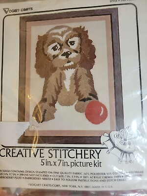 #ad NIP Vintage Creative Stitchery Vogart Crafts #2101 Puppy