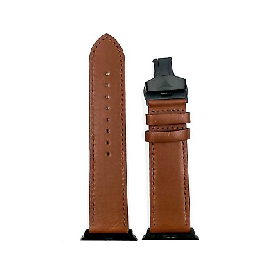 #ad Premium Handmade Brown Leather Apple Watch Band Fits 44mm 42mm Apple Watch Strap