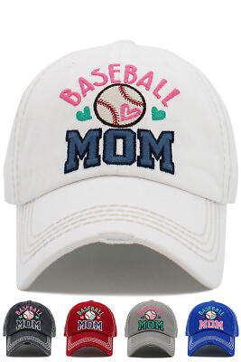 #ad KBETHOS Women Baseball Mom Cotton Washed Adjustable Embroidered Baseball Cap $19.99