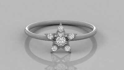 #ad Amazing Shining Star With Shiny White Moissanite 10K White Gold Engagement Ring