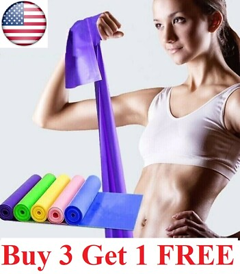 #ad 5 Feet Stretch Resistance yoga Bands Exercise Pilates Yoga GYM Workout band $3.99
