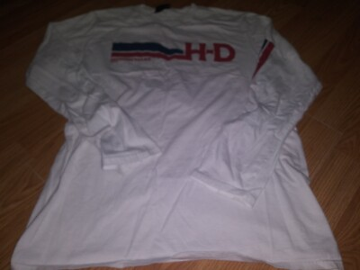#ad Harley Davidson Long Sleeve Shirt Mens Medium White Emerald Coast Ft Walton FL