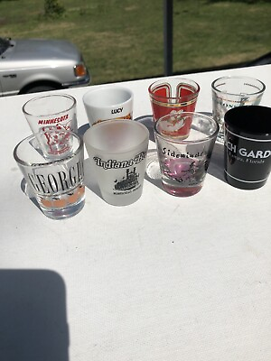 #ad #ad 8 Shot Glasses Various Places And Styles