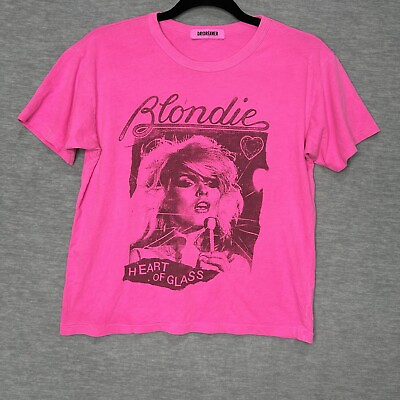#ad DAYDREAMER Hot Pink Blondie Heart of Glass Shirt Size XS Graphic Band Cotton