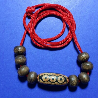 #ad 41 Tibetan bead old agate 5 eyes ancient dzi pure amulet necklace tibet eyes 藏珠