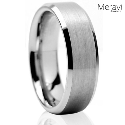 #ad 🔥 Genuine Tungsten Wedding Band Mens Rings Silver Brushed Mens Engagement Ring