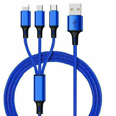 #ad NEW Fast USB Charging Cable Universal 3 in 1 Multi Function Cell Phone Charger