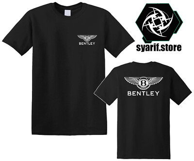 #ad Bentley Racing Car Logo Men#x27;s Black T Shirt Size S to 3XL
