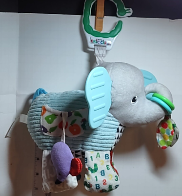 #ad The World of Eric Carle ELEPHANT Blue Activity 9quot; Plush Crinkle Teether Hanging