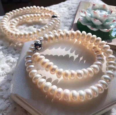 #ad 18 inch GENUINE NATURAL AAA 9 10MM WHITE SOUTH SEA Bread PEARL NECKLACE FASHION